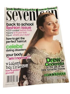 Seventeen Magazine Ever After August 1998 Drew Barrymore Cover Vintage Y2K